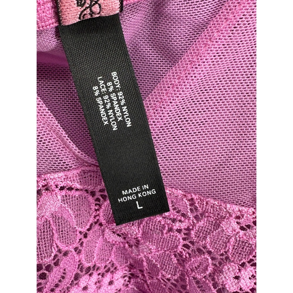 Victorias Secret Sexy Little Things Lace Mesh Bow Camisole Top Purple Large - Picture 5 of 6